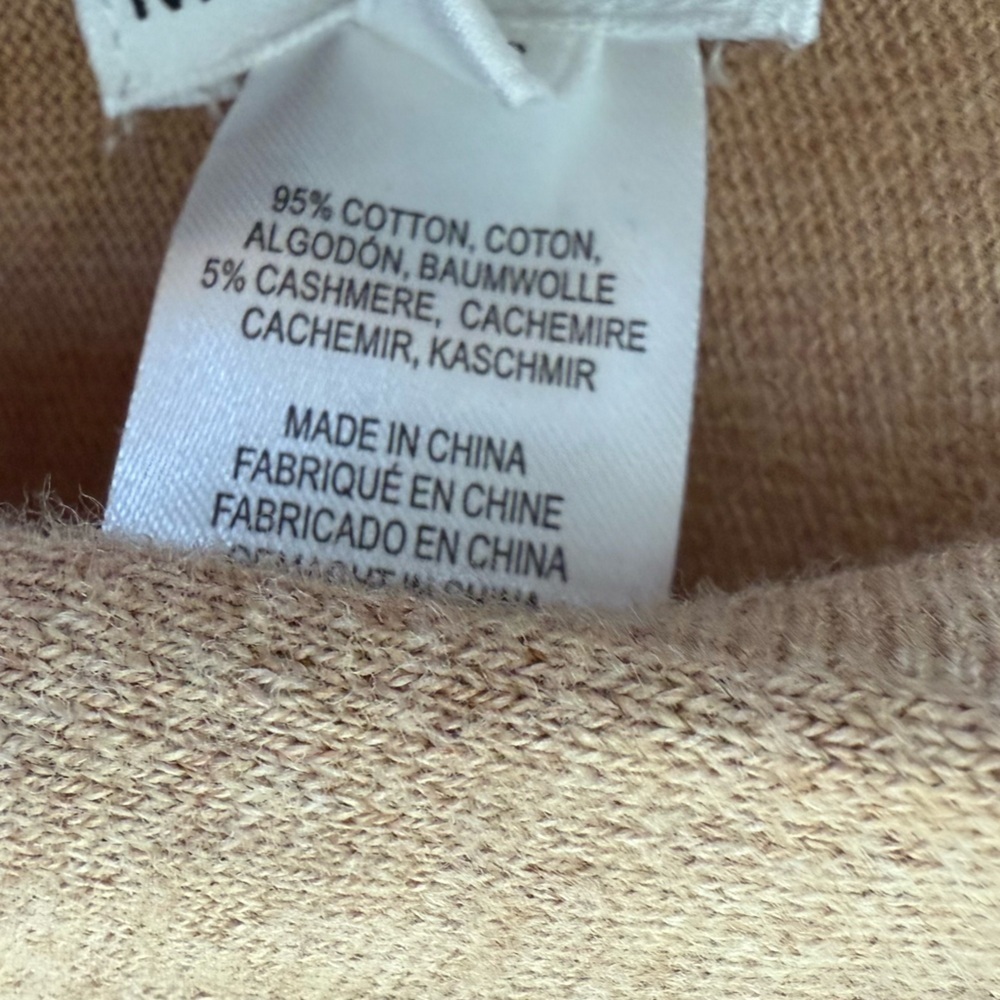 Minnie Rose Cotton Cashmere Topper Knit Cardigan Sweater Brown Sugar One Size - Picture 8 of 13